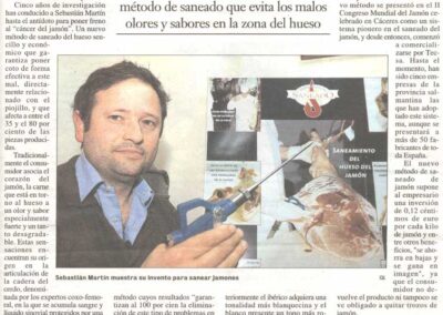 Un chacinero salmantino inventa un método de saneado que evita los malos olores y sabores en la zona del hueso