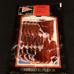 Sobre lonchas Jamón SUPERIOR solera etiqueta Oro