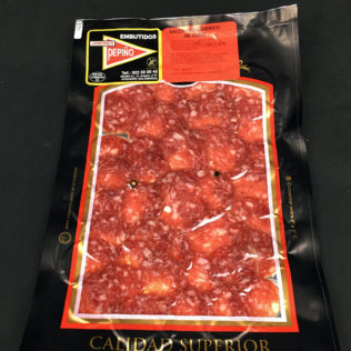 Sobre lonchas de Salchichón ibérico cebo