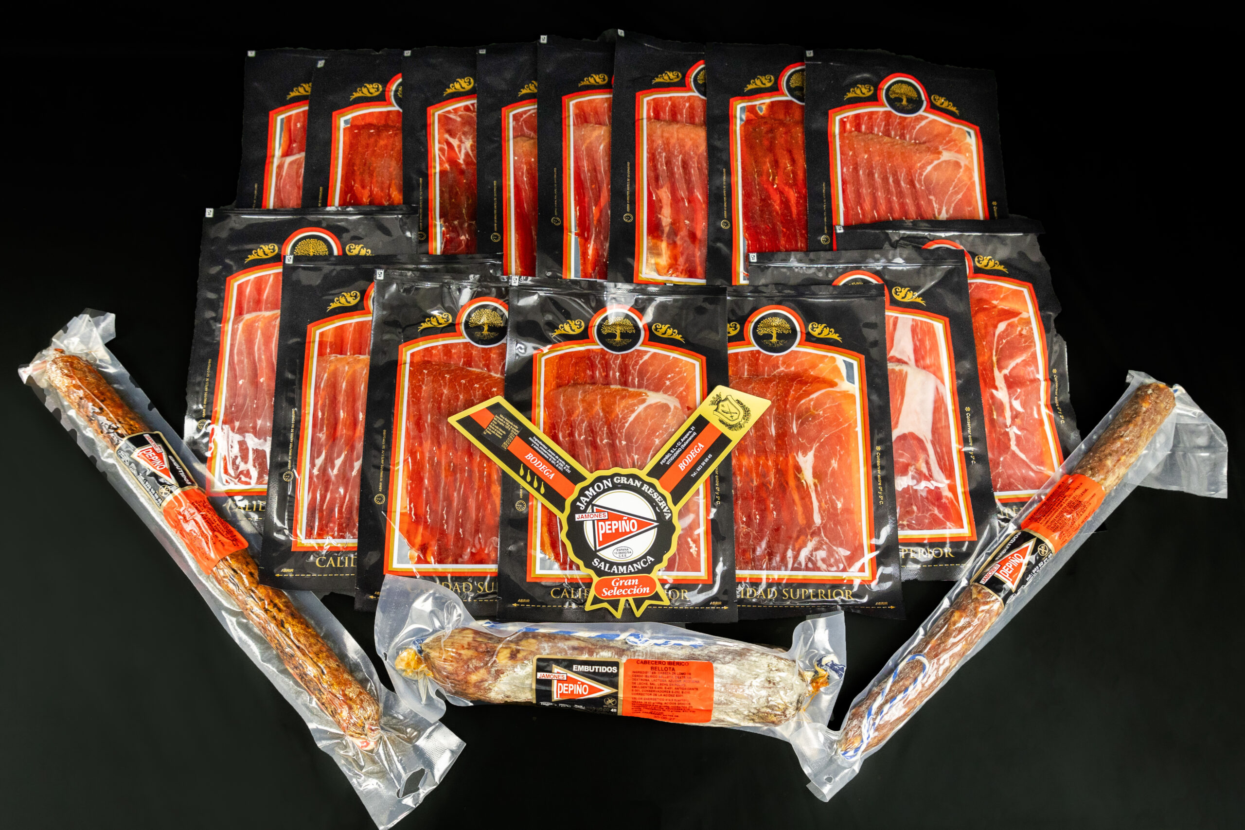 Lote 7: jamón Gran Reserva Duroc + embutido + cabecero bellota