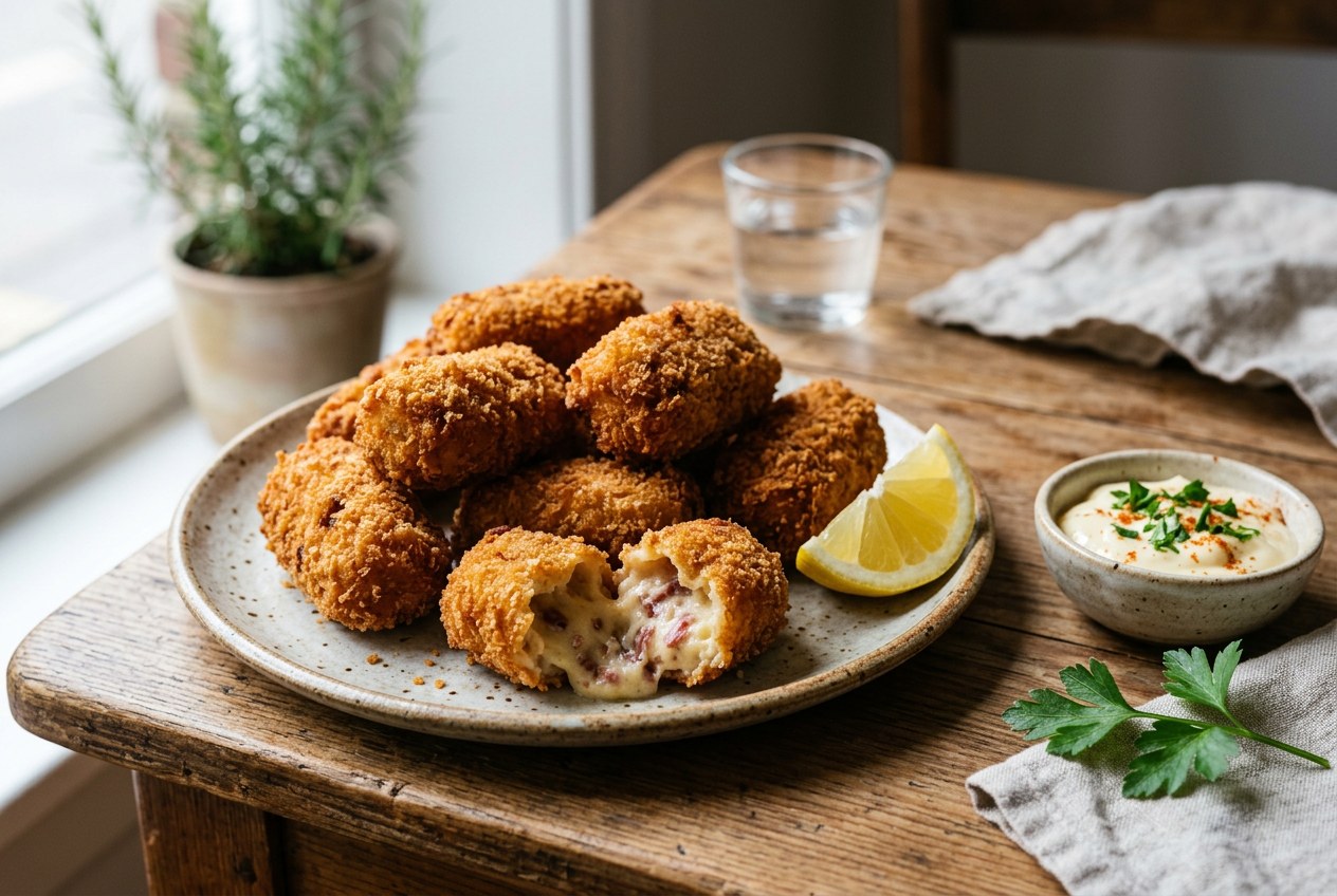 Croquetas caseras de jamón Gran Reserva, cremosas por dentro